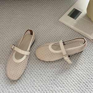 2025 New Fashion Women's Flat Mesh Summer Sandals Hollow Hand-woven Sexy Beach slippers High Top Outdoor Use - Product Image 4