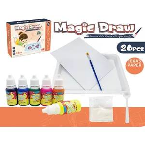 Samtoy DIY A5 Paper Floating Marbling Water Painting Drawing Set Drawing Toy Magic Water Drawing Mat For Kids