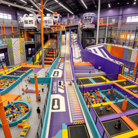 Équipement de jeu intérieur personnalisé pour centre commercial, maternelle, avec toboggans et trampoline, aire de jeux pour enfants