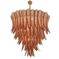 Lustre en verre soufflé à la main de style Murano, grand luminaire décoratif pour hall d'hôtel, villa, restaurant
