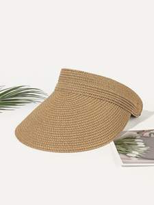 Summer Fashion Women's Character Open-Top Woven <b>Straw</b> Bucket Hat with <b>Visor</b>-Sun Protection for Outdoor Travel - Product Image 5