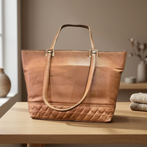 Sac à main pliable léger et imperméable en cuir véritable BS International Fashion pour femmes, grande capacité 3L+, avec fermeture éclair - Product Image 3