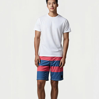 Short de bain pour homme, taille plus, imprimé numérique avec logo personnalisé, imperméable, en spandex/polyester 160g, respirant, séchage rapide, élastique