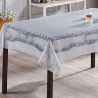 Nappe de table en PVC de luxe à motif floral, résistante à l'huile, à l'eau et aux taches, pour la maison, les fêtes, anti-eau TC94-R330-1