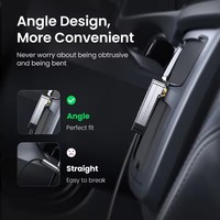 Kabel Audio UGREEN 3.5mm Stereo Aux Cord Sudut Kanan 90 Derajat Berlapis Emas 24K Male to Male untuk iPhone iPod iPad