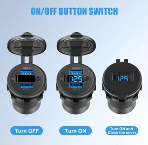 12 Volt USB Outlet kép nhanh chóng phí 3.0 Cổng PD USB C xe sạc ổ cắm với vôn kế chuyển đổi cho xe Thuyền biển - Product Image 4