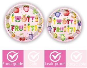 Hot Selling Twotti Frutti 9 Inch Modern Paper <b>Plates</b> Factory Direct for Kids 2nd Birthday & Graduation Parties - Product Image 2