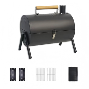 Poêle à charbon de bois portable pliable coréen pour barbecue en plein air, four circulaire, camping, métal, poêle antiadhésive 22x38cm - Product Image 5