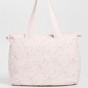 Bolsa de Lona Acolchada con Bordado Personalizado y Estampado Floral, Gran Capacidad, con Cierre, para Mujer, de Algodón, para Fin de Semana, Portátil, para Verano e Invierno - Product Image 1