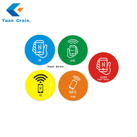 Autocollant/Étiquette/Tag RFID NFC 13,56 MHz avec logo personnalisé, protocole ISO14443A, puce NTAG213/215, mini-tag, carte de visite, paiement hôtelier
