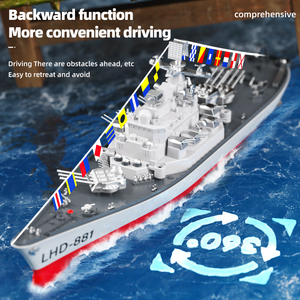 Modèle de navire de guerre militaire RC 2,4G 1:390, bateau de simulation à grande vitesse, jouet aquatique pour enfants - Product Image 2