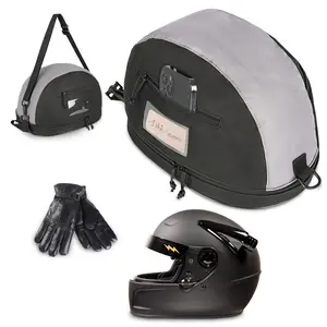 Custom Waterproof Helmet Carrying Bag for Motorcycle Helmets Foldable Fits Full Face Helmets Hands Free Riding Accessory