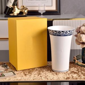 luxury paper clip blue and pink bone china vase Floral decorations for entrance living room - Product Image 5