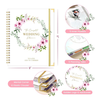Carnet personnalisé avec logo en feuille d'or, reliure spirale, imprimé sur mesure, écologique, format A5, agenda quotidien, journal, plan de mariage, 80 feuilles