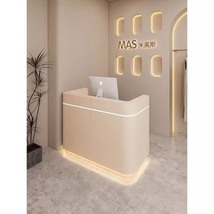 Comptoir de caisse en MDF personnalisé, devanture de magasin, petit, moderne, minimaliste, pour magasin de vêtements pour femmes, salon de coiffure, salon de beauté - Product Image 1