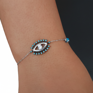 BSUMTB102กำไลข้อมือตาปีศาจดีไซน์เงินสเตอร์ลิง925K - Product Image 2
