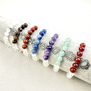 Pulsera de Piedras de Cristal Pulido de los Siete Chakras, Energía Curativa, para Meditación, Regalo - Product Image 4