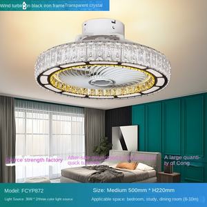 Lustre de plafond en cristal LED moderne nordique Ultra-mince 5 verre de luxe avec télécommande moteur DC/AC pour salon et chambre - Product Image 4