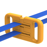Organizador de Cables Linkwylan Amarillo LW-LXB-24/S de 24 Orificios, Resistente al Fuego, de ABS, para Gestión de Cables de Red, Cat5, Cat6, LAN