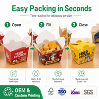 Boîte à lunch pliable en carton kraft avec logo personnalisé pour la livraison de repas à emporter pour les restaurants