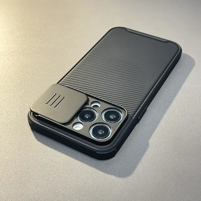 Luxury Slide Camera Lens Protection Full Cover for iPhone 15 14 Pro 11 12 13 Max Plus Cases for Wireless Charging Case