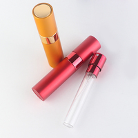 Flacon pulvérisateur de parfum rechargeable portable de 10 ml en aluminium doré, noir ou bleu, avec pompe atomiseur à torsion