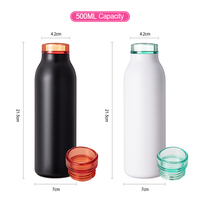 Botellas de Agua de 500 ml Más Vendidas en 2026 con Tapa de Tritán, Frascos de Vacío de Doble Pared de Acero Inoxidable, Aislados para Deporte