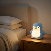 Veilleuse LED USB rechargeable en silicone en forme de pingouin mignon avec contrôle tactile, compagnon de chevet chaleureux pour la maison et la chambre à coucher