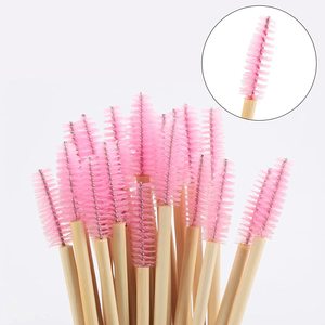 50 brosses à mascara jetables avec manche en bambou, poils en nylon, applicateur de cils, brosse à sourcils, emballage en sachet OPP - Product Image 2