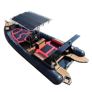 Haohai Fiberglass Hull Floor Hovercraft Canoe Fibreglass Barche Rigide Gonflable Ponton Pedal Patrol Inflatable Boat With Custom