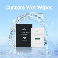 Lingettes humides personnalisées avec logo, rafraîchissantes, pour la maison, scellées sur quatre côtés, écologiques, non tissées, extra douces, pour nettoyage individuel