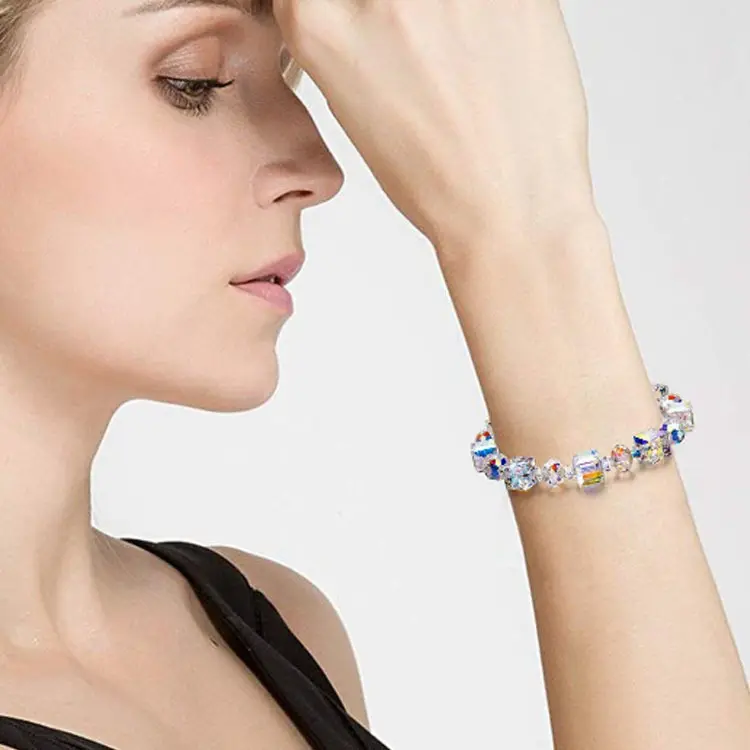 Berlian Kristal Manik-manik Gelang Cincin Indah Mewah Fashion Perhiasan Gelang Gelang