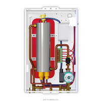 Chauffe-eau mural électrique tubulaire moderne avec thermostat réglable et pompe intégrée étanche pour système de chauffage de salle de bain