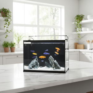<span class=keywords><strong>Aquarium</strong></span> YEE ultra-transparent à angle droit, filtration arrière silencieuse intégrée, <span class=keywords><strong>aquarium</strong></span> écologique anti-saut pour la maison, la chambre et le bureau - Product Image 1