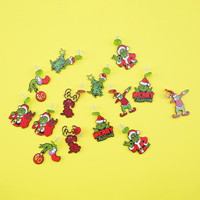 Boucles d'oreilles Grinch de vacances de Noël Sparkle Green Glitter Boucles d'oreilles géométriques percées Ornement Boucles d'oreilles Meilleur cadeau de Noël pour les fêtes