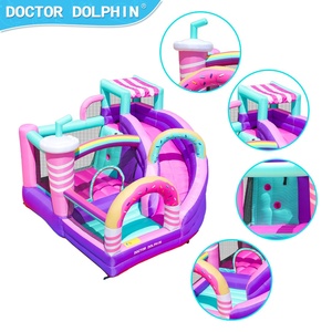 Castillo inflable de delfines para niños pequeños con tobogán hinchable para uso doméstico - Product Image 5