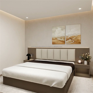 Juego de Muebles de Madera para Habitación Completa de Hotel Moderno de 3 Estrellas con Estructura de Cama de Madera Sólida, Cabecera, Mesitas de Noche, Mueble para TV y Armario - Product Image 6