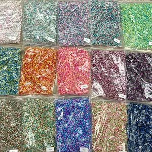 Factory Direct Sales Imitation Round Abs Rainbow Flatback Half Pearl Plastic For Craft