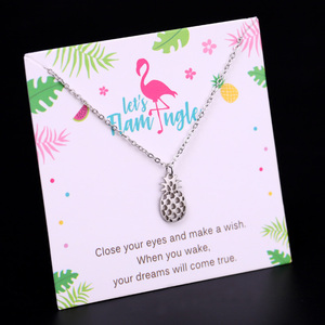 Acier inoxydable Plume Ours Hamsa Main Fatima Trèfle Chanceux Palmier Montagne <span class=keywords><strong>Carte</strong></span> Du Monde Voyage Touristique Pendentif Chaîne Collier - Product Image 2