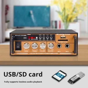 220V ハイパワー 2 チャンネル ミニ中国製 HiFi アンプ 家庭用ロスレス 12V カード読み取り USB フラッシュドライブ ラジオスピーカー - Product Image 3