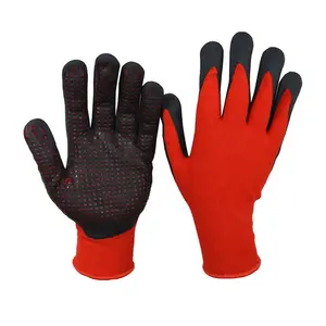 GUANTES de trabajo de seguridad para construcción, GUANTES de látex recubiertos con arrugas, gran oferta en el mercado de América del Sur