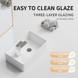 Kích Thước Nhỏ Hình Chữ Nhật Gốm Lưu Vực Cho Hộ Gia Đình Ban Công Phòng Tắm Rửa Cho Căn Hộ Hẹp Dài Rửa Lưu Vực Khách Sạn Nhà Giặt - Product Image 5