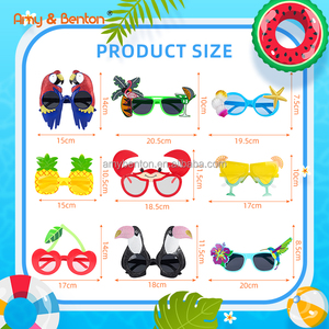 نظارات شمسية للحفلات نظارات هاواي مضحكة فستان استوائي فاخر الدعائم الصيفية لحفلات الأطفال هدايا الشاطئ لوازم الحفلات تحت عنوان - Product Image 2