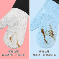 Guante de Cocina de Silicona y Algodón Resistente al Calor, Anti-Quemaduras, para Horno y Microondas, para Hornear y Cocinar