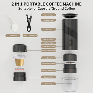 Máy pha cà phê <span class=keywords><strong>espresso</strong></span> di động ngoài trời 20 Bar, máy pha cà phê <span class=keywords><strong>espresso</strong></span> gia đình, máy pha cà phê điện di động, máy pha cà phê tự động di động - Product Image 5