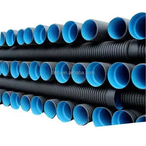 Tuyau de drainage ondulé double paroi en PEHD à prix d'usine, flexible haute pression, soudure bout à bout, durable, pour l'ingénierie municipale - Product Image 4