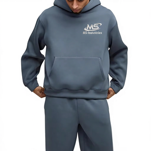 Wholesale Leisurewear Custom Logo Winter Men's Hooded Fleece Tracksuits Eco Friendly Breathable Anti Bacterial Acid Wash Jogging - Product Image 4
