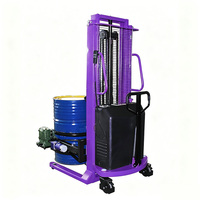 Rotateur de fût semi-électrique 450 kg, hauteur de levage 2,5 m, élévateur et inclinateur de fût motorisé pour fût en acier de 55 gallons