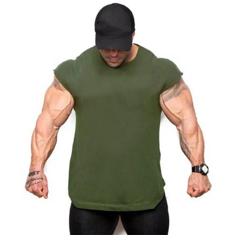 Wholesale High Quality Summer Cotton Custom Logo OEM Gym Men Tank Top Men's Running Vest