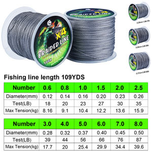 Suministro de fábrica, línea de PE fuerte, 100m, 4 hilos, de multifilamento PE, alambre trenzado, accesorio de línea de pesca para pesca en Lago - Product Image 6